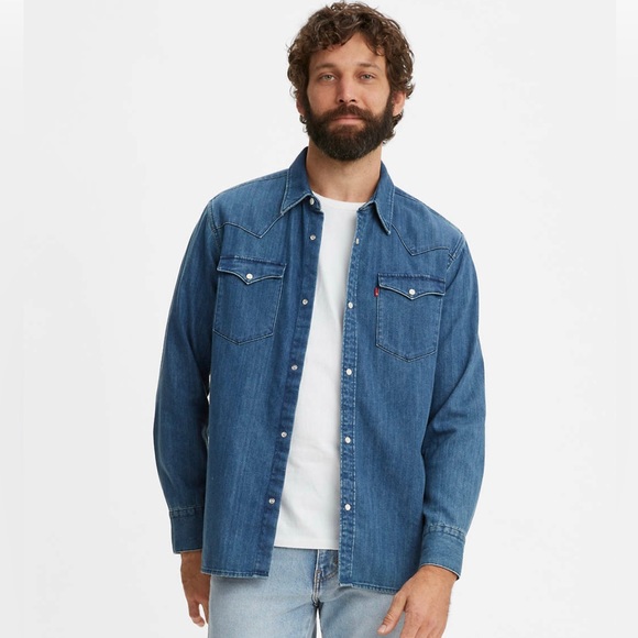 Levi’s Modern Barstow Over Shirt Medium Wash Size S